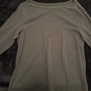 Dark grey long sleeve shirt.